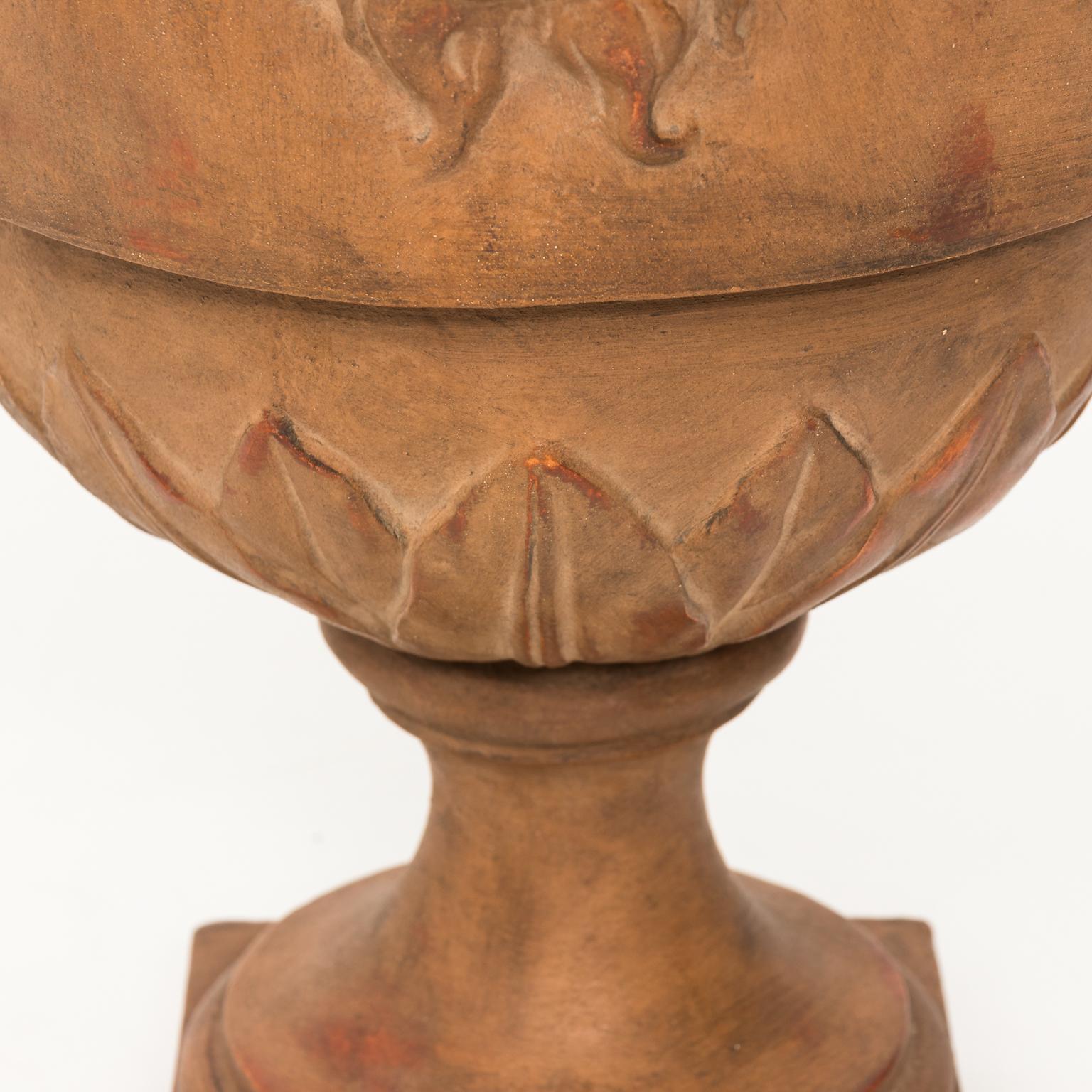 Early 20th Century Hand-Sculpted Terracotta Urn 7