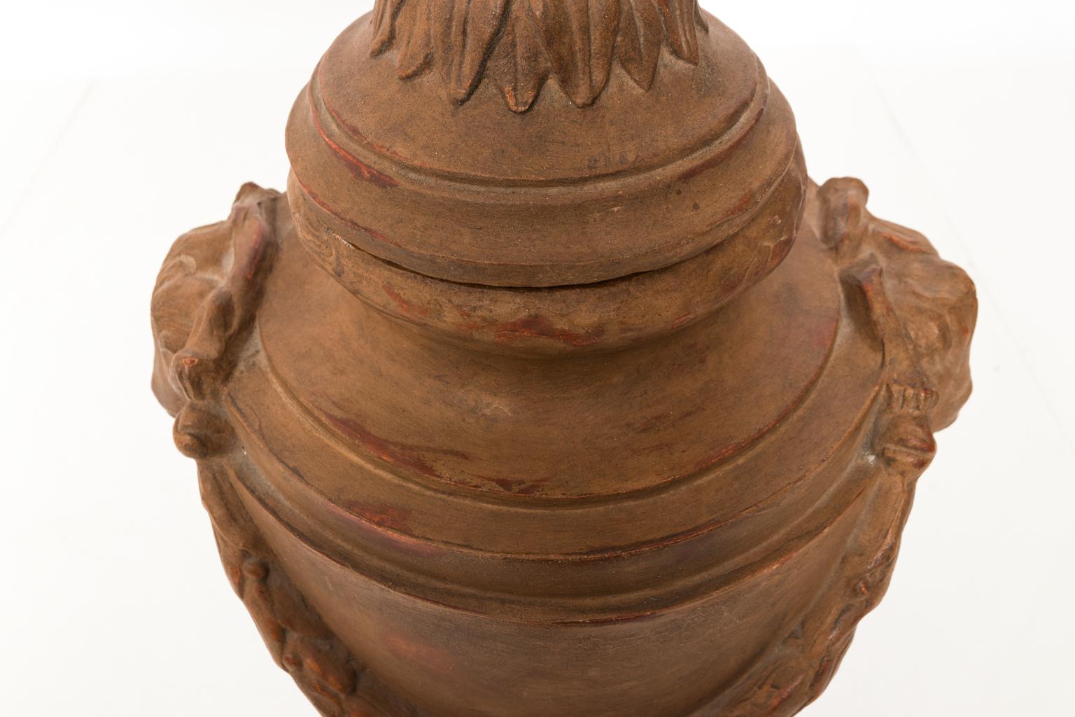Early 20th Century Hand-Sculpted Terracotta Urn 10