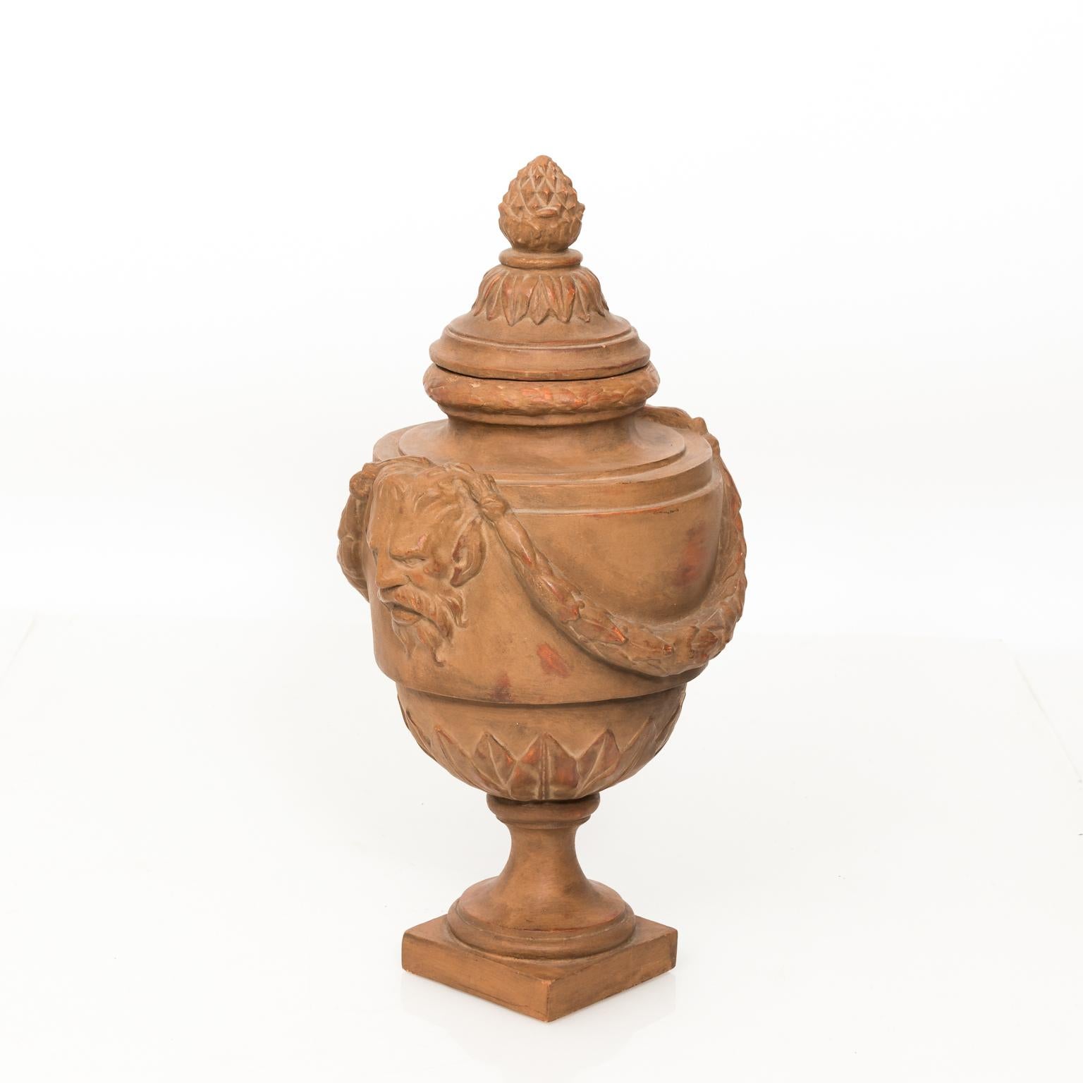Early 20th Century Hand-Sculpted Terracotta Urn 2