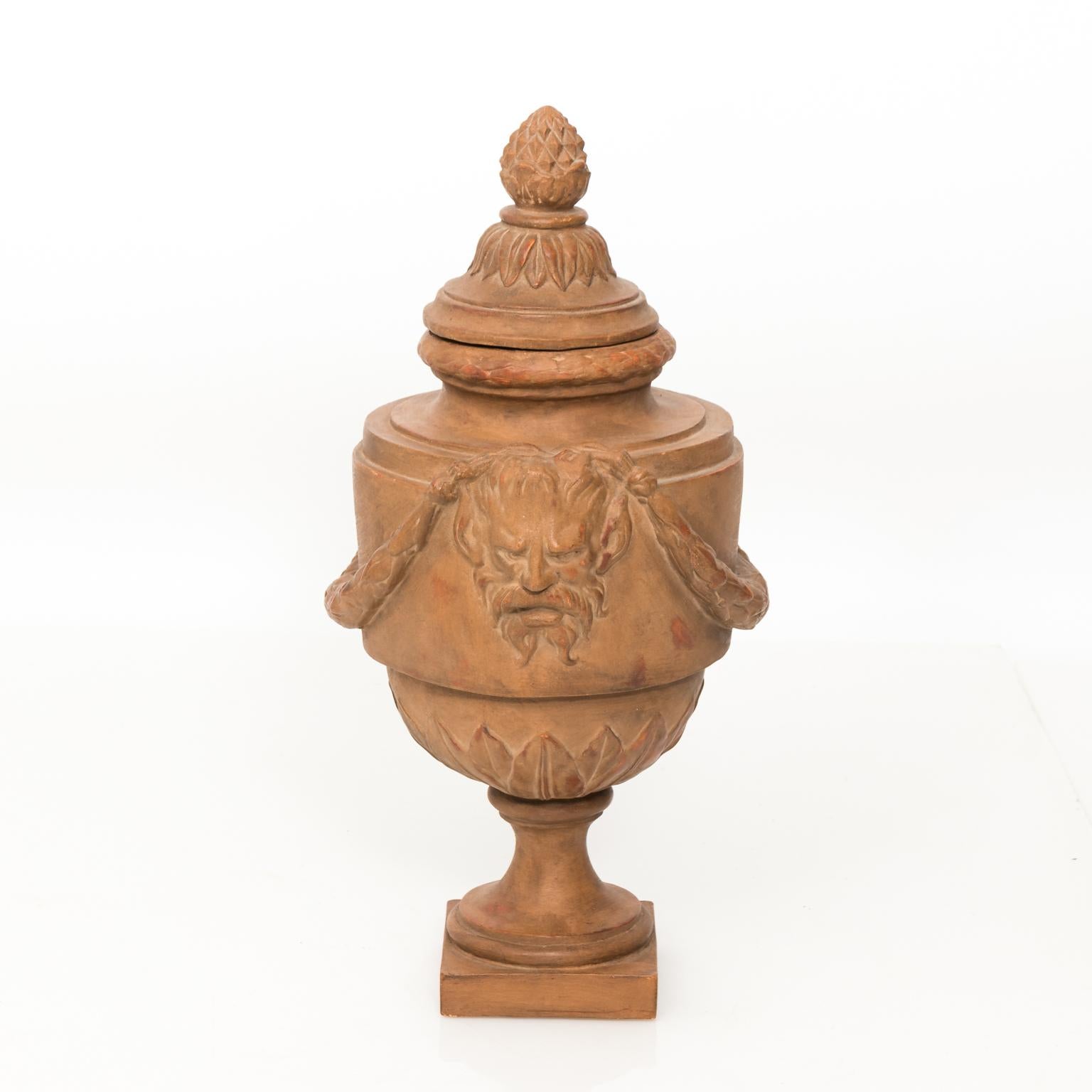 Early 20th Century Hand-Sculpted Terracotta Urn 4