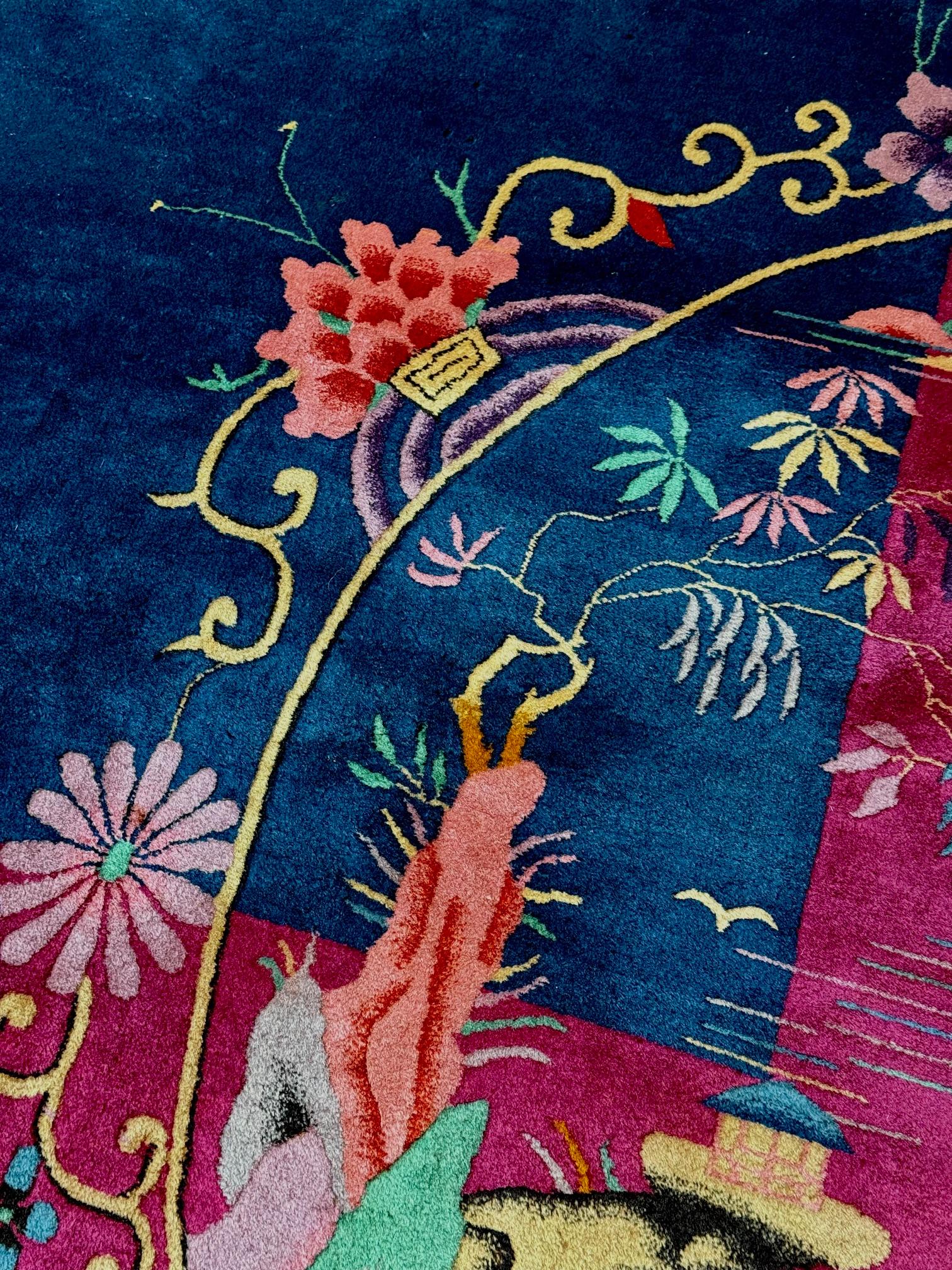 Tapis déco chinois tissé à la main au début du 20e siècle en vente 1