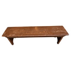 Early 20th Century Handcrafted American Colonial Elm Low Bench