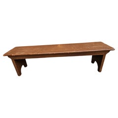 Used Early 20th Century Handcrafted American Colonial Elm Low Bench