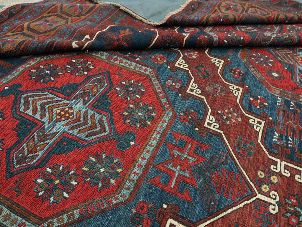 Early 20th Century Handmade Central Asian Flat-Weave Soumak Room Size Carpet 4