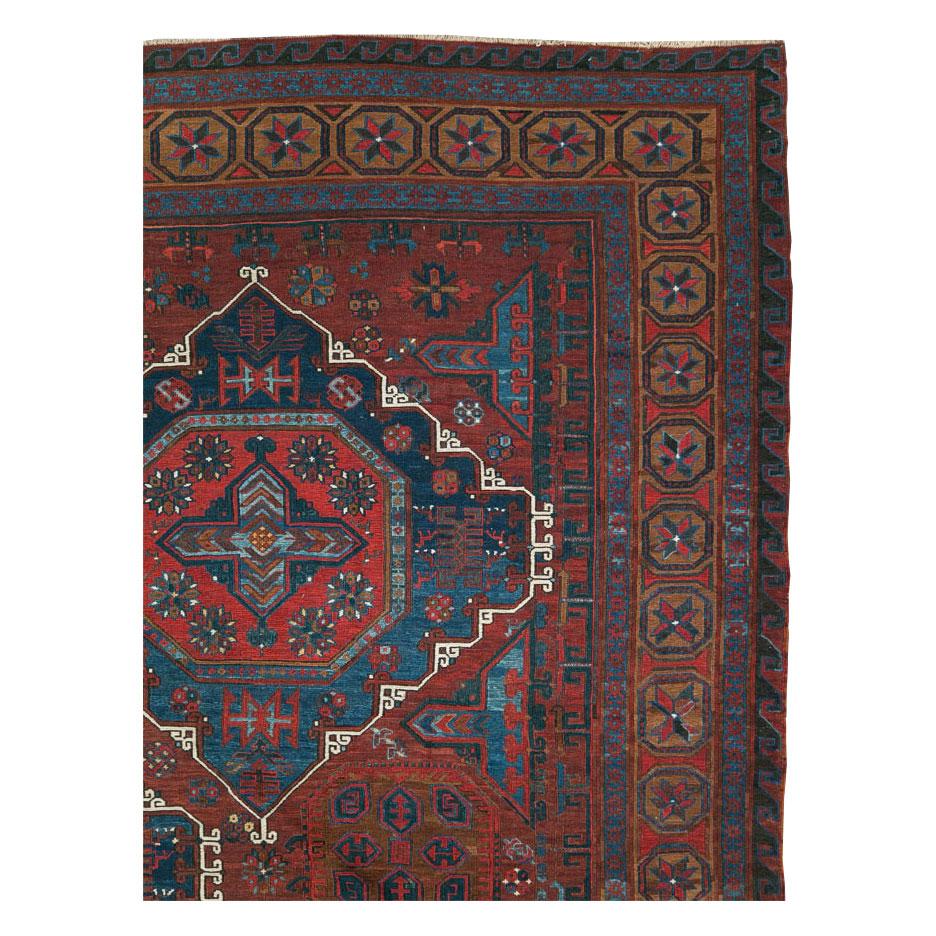 Tribal Early 20th Century Handmade Central Asian Flat-Weave Soumak Room Size Carpet