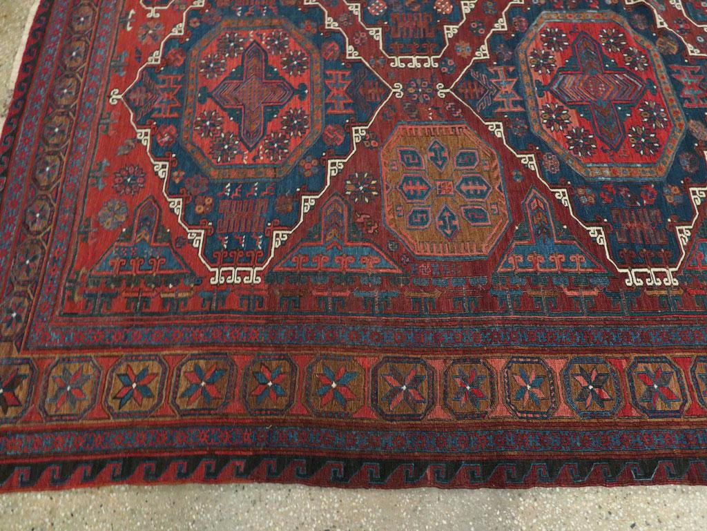 Early 20th Century Handmade Central Asian Flat-Weave Soumak Room Size Carpet 2