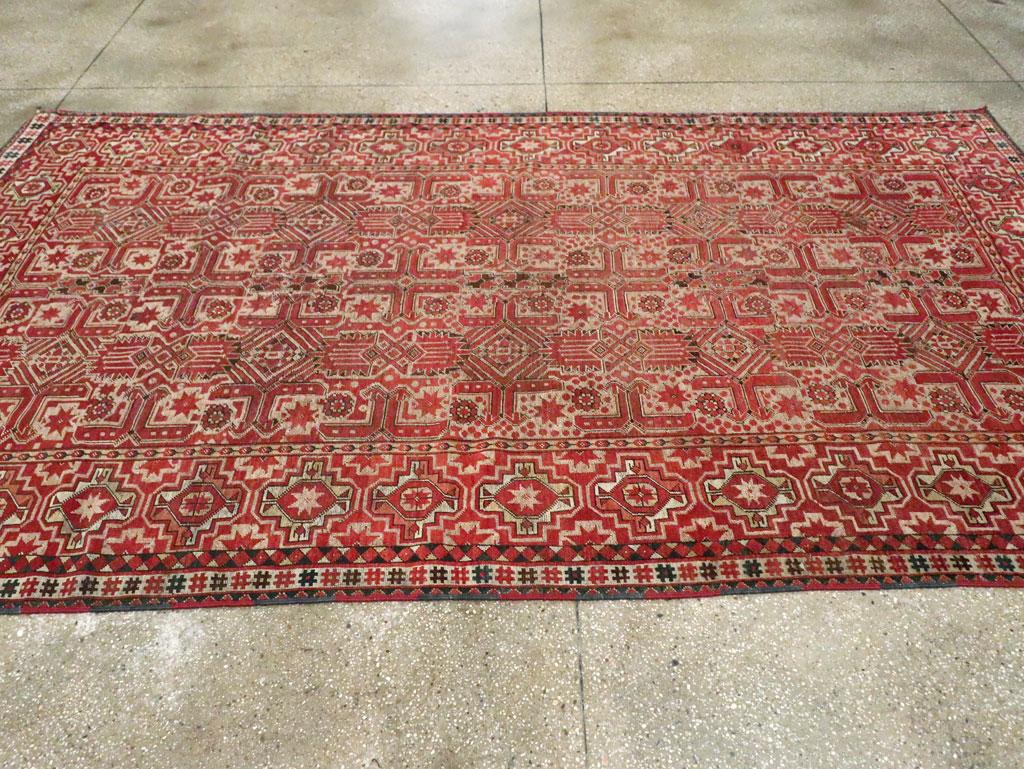 Early 20th Century Handmade Central Asian Tribal Gallery Accent Rug For Sale 2