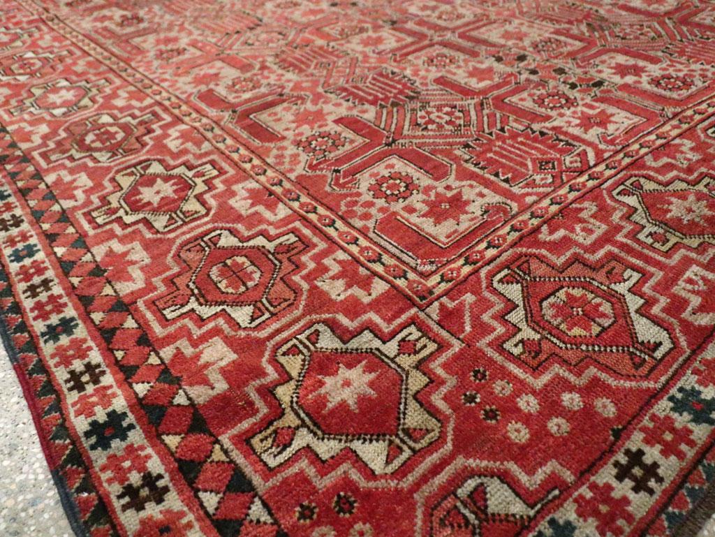 Early 20th Century Handmade Central Asian Tribal Gallery Accent Rug For Sale 4