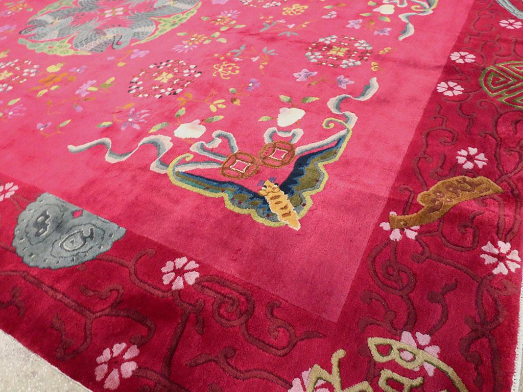 Early 20th Century Handmade Chinese Art Deco Room Size Carpet For Sale 1