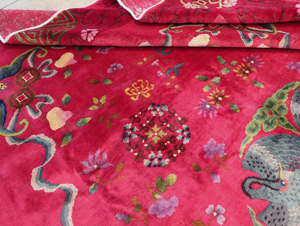 Early 20th Century Handmade Chinese Art Deco Room Size Carpet For Sale 3