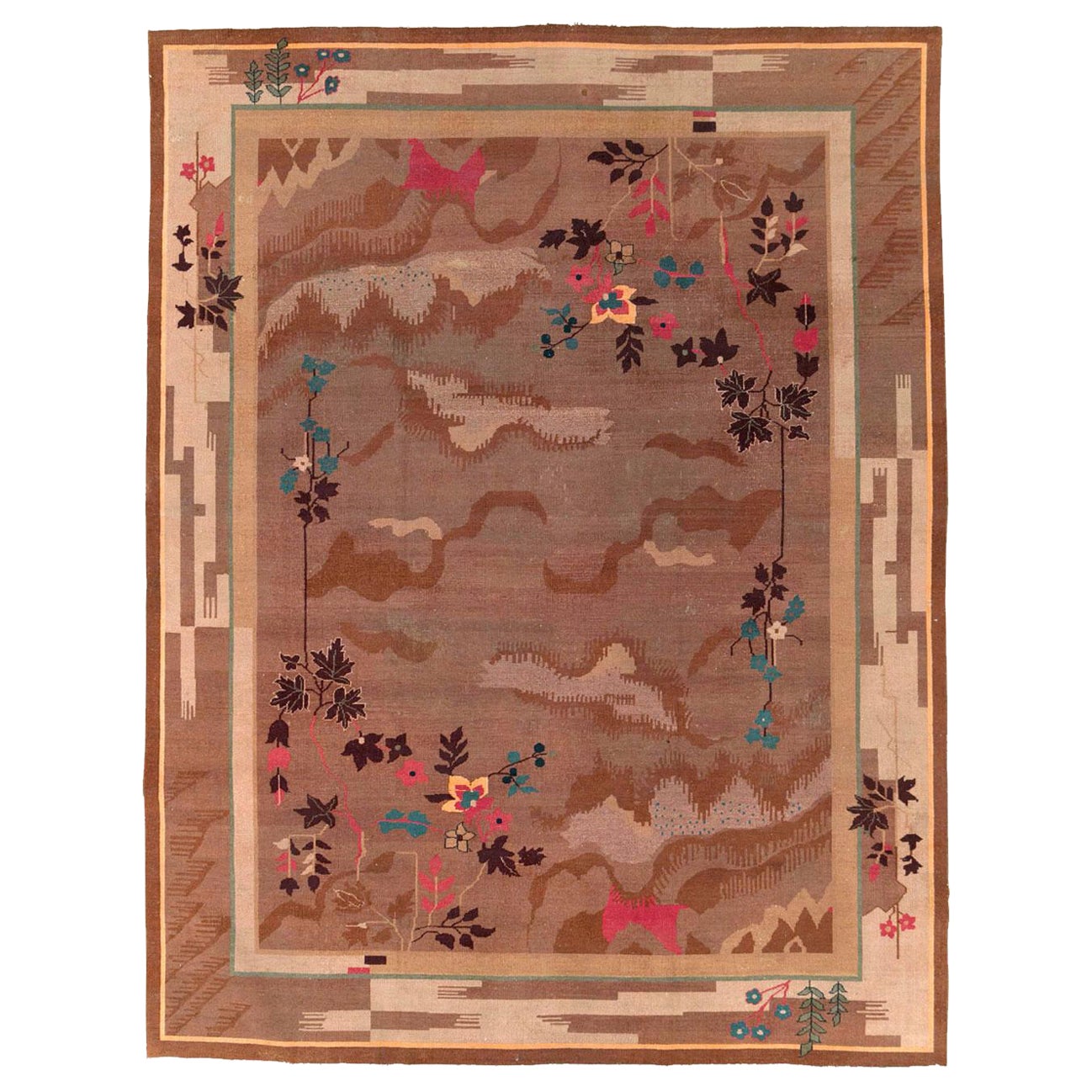 Tapis chinois Art Déco fait main du début du 20e siècle en vente