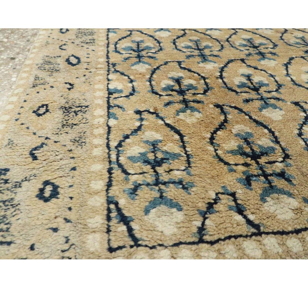 Hand-Knotted Early 20th Century Handmade Chinese Square Throw Rug