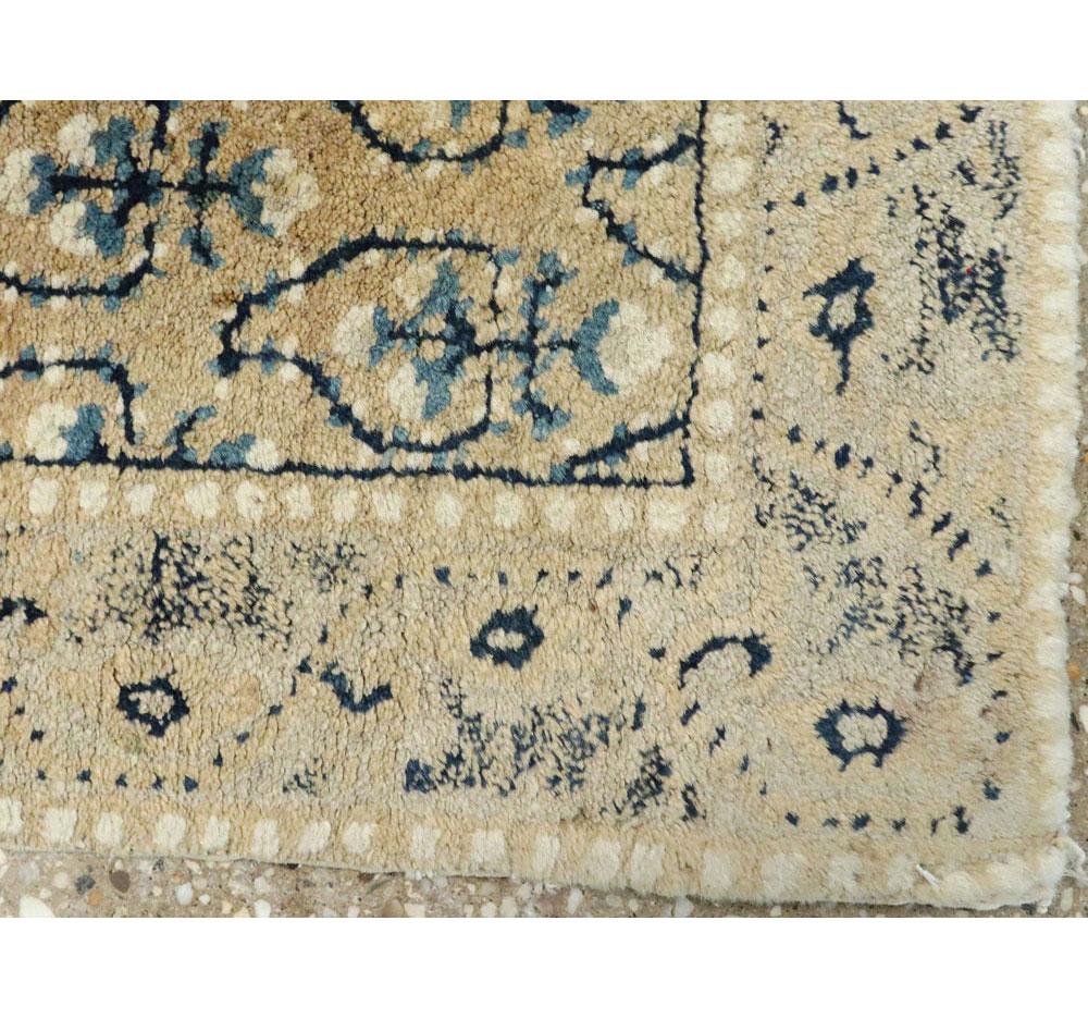 Early 20th Century Handmade Chinese Square Throw Rug 2