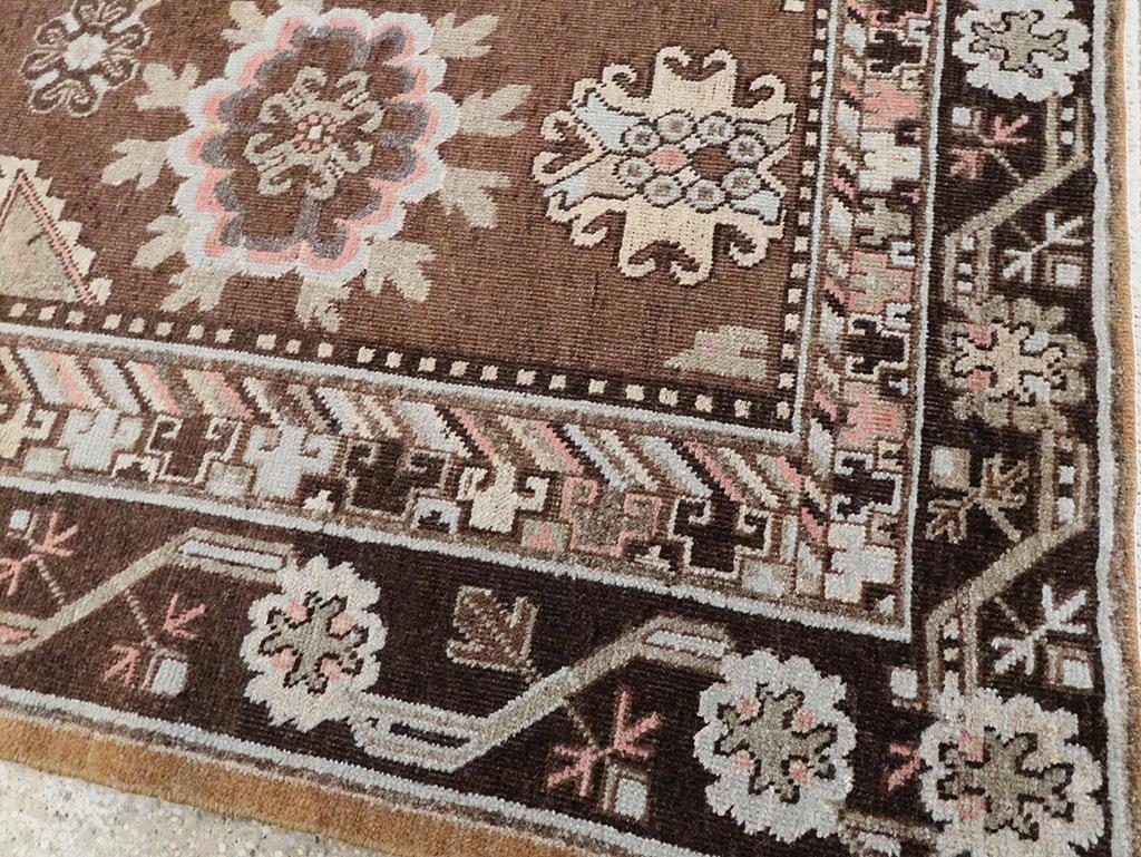 Early 20th Century Handmade East Turkestan Khotan Gallery Accent Rug For Sale 2