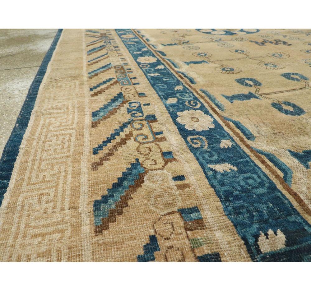 Wool Early 20th Century Handmade East Turkestan Khotan Gallery Carpet, circa 1900 For Sale