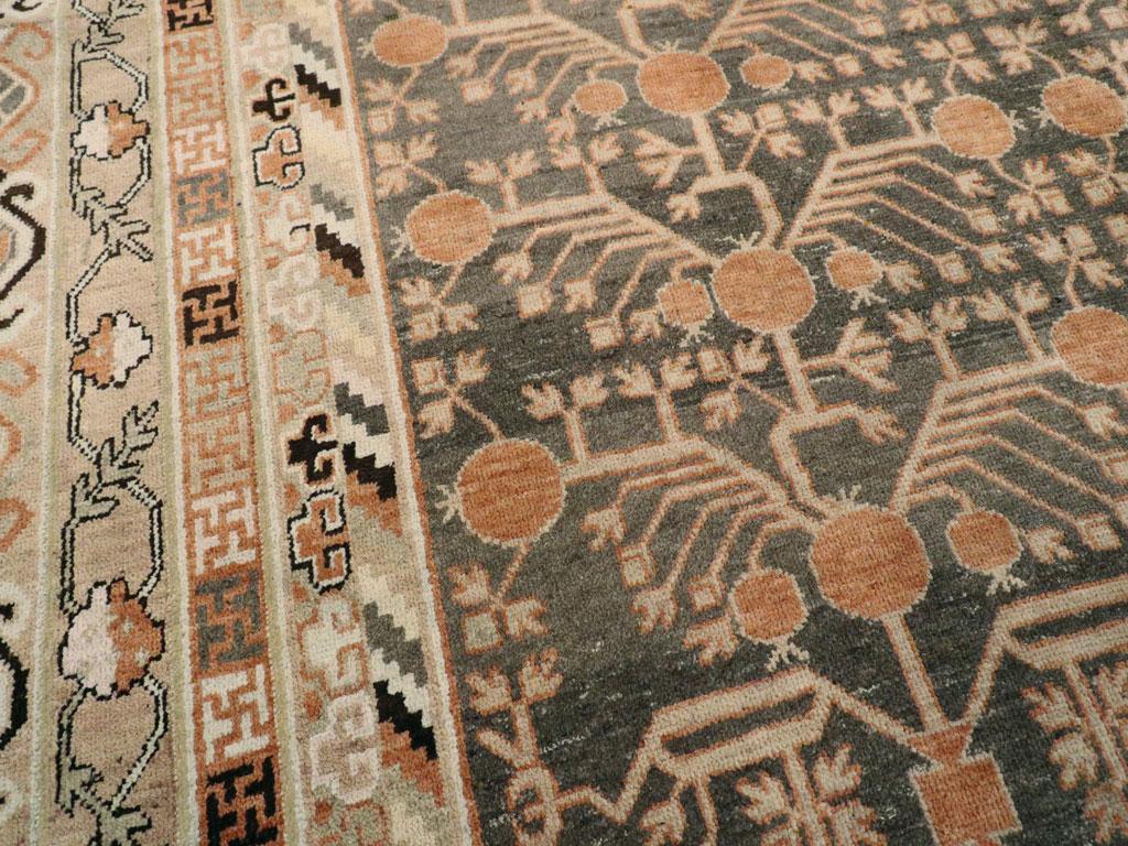 Early 20th Century Handmade East Turkestan Khotan Gallery Carpet In Excellent Condition For Sale In New York, NY