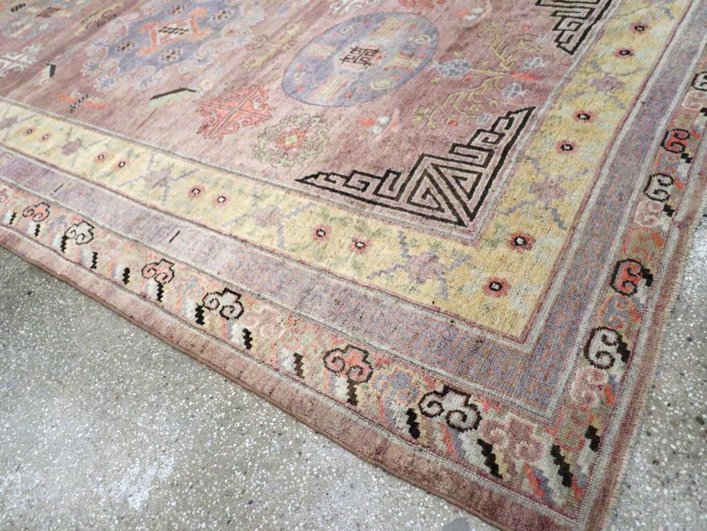 Early 20th Century Handmade East Turkestan Khotan Gallery Carpet For Sale 2