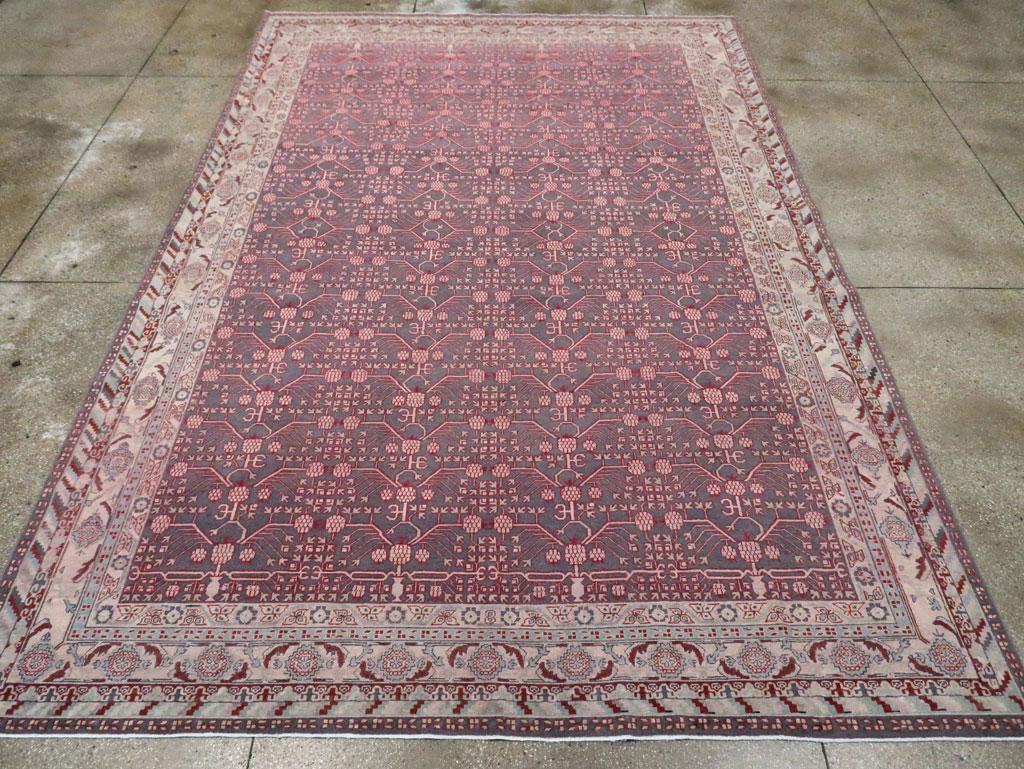 East Turkestani Early 20th Century Handmade East Turkestan Khotan Room Size Carpet For Sale