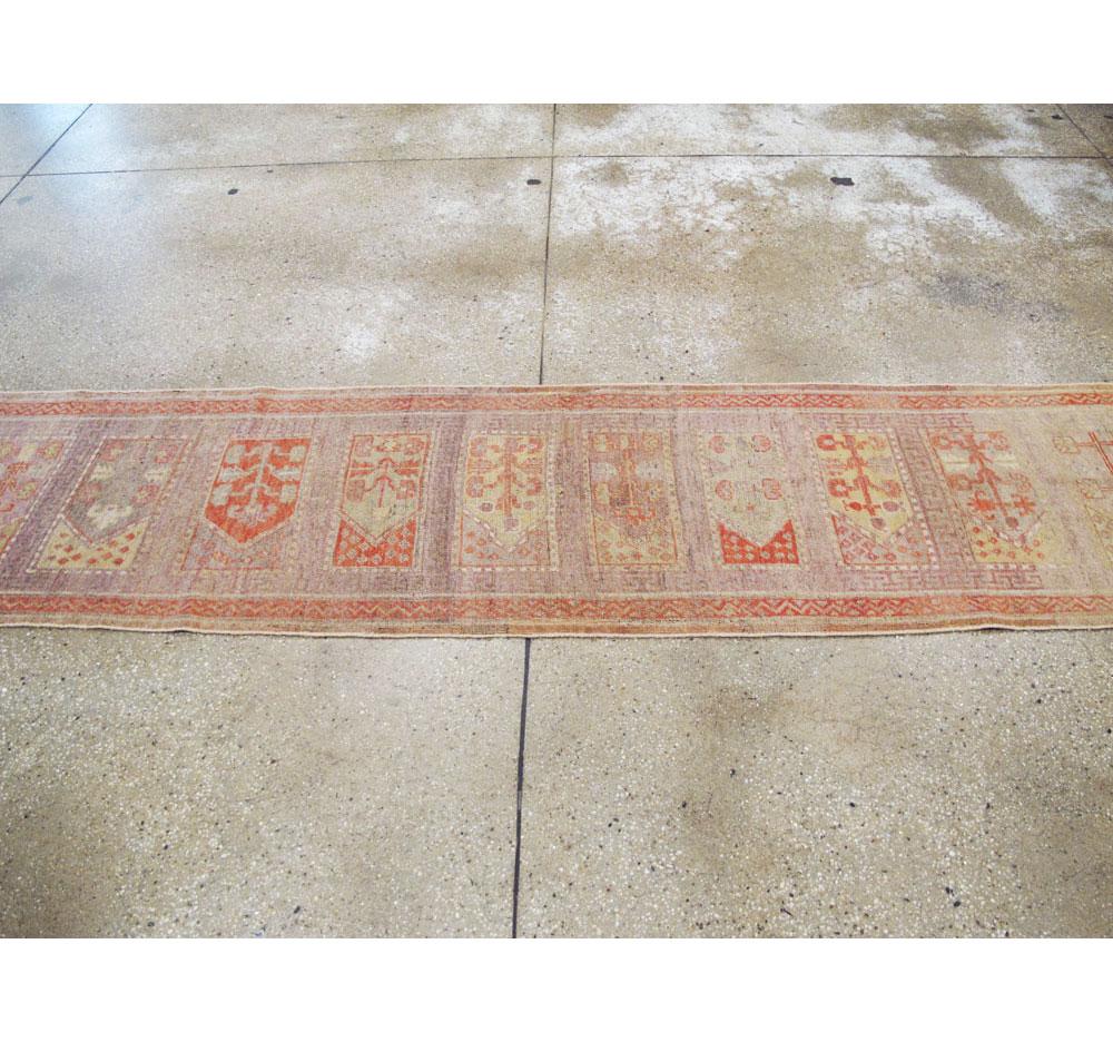 Early 20th Century Handmade East Turkestan Saph Khotan Runner In Excellent Condition For Sale In New York, NY