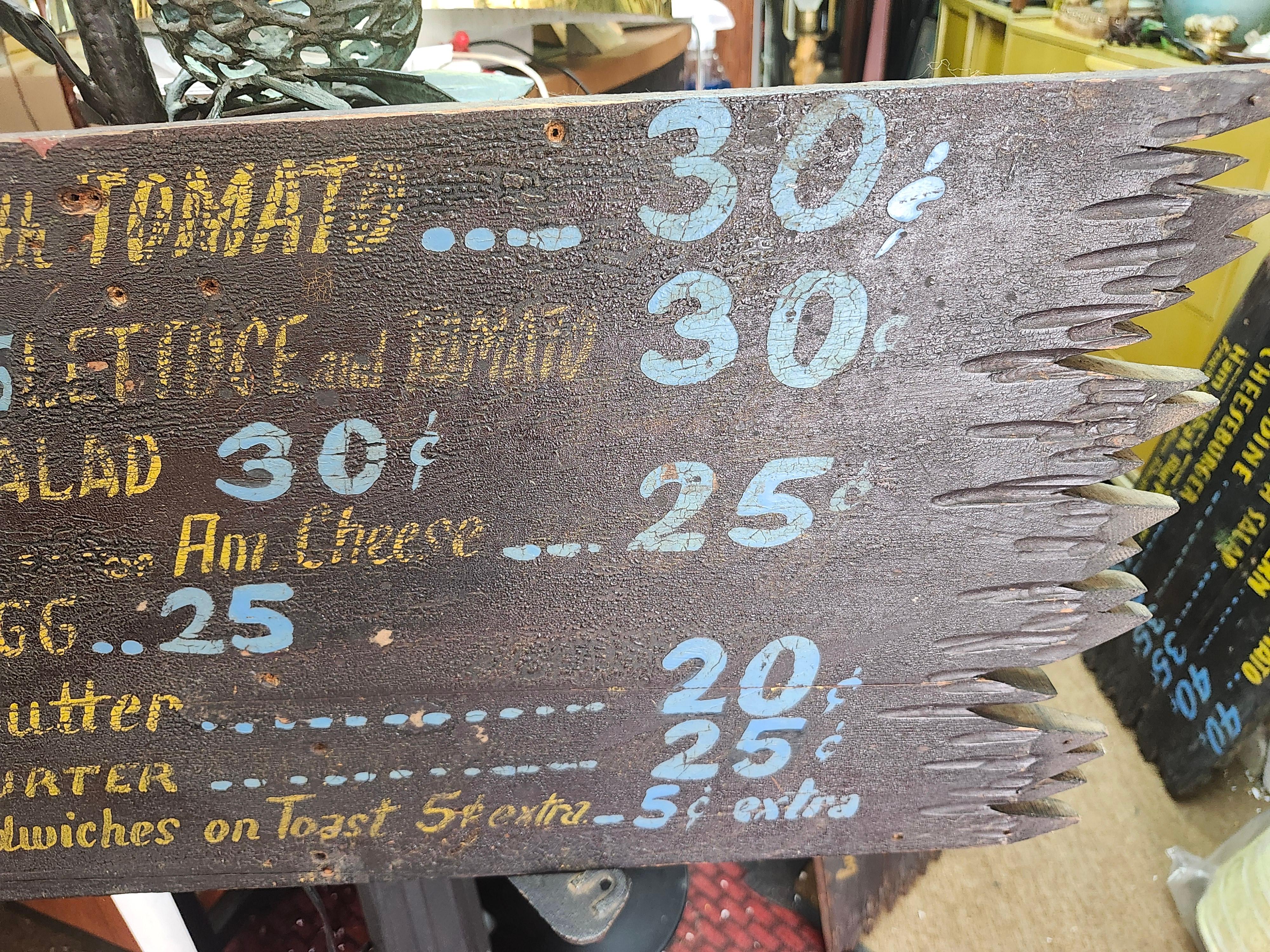 Début du 20e siècle Tableau de menu folklorique sculpté à la main Adirondack Bon état - En vente à Port Jervis, NY