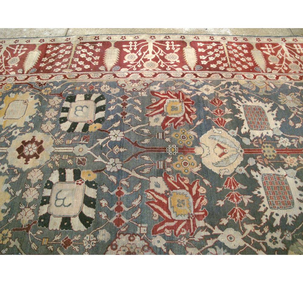 Early 20th Century Handmade Indian Agra Large Square Room Size Carpet For Sale 1