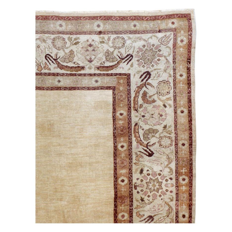 Hand-Knotted Early 20th Century Handmade Indian Agra Small Room Size Carpet For Sale