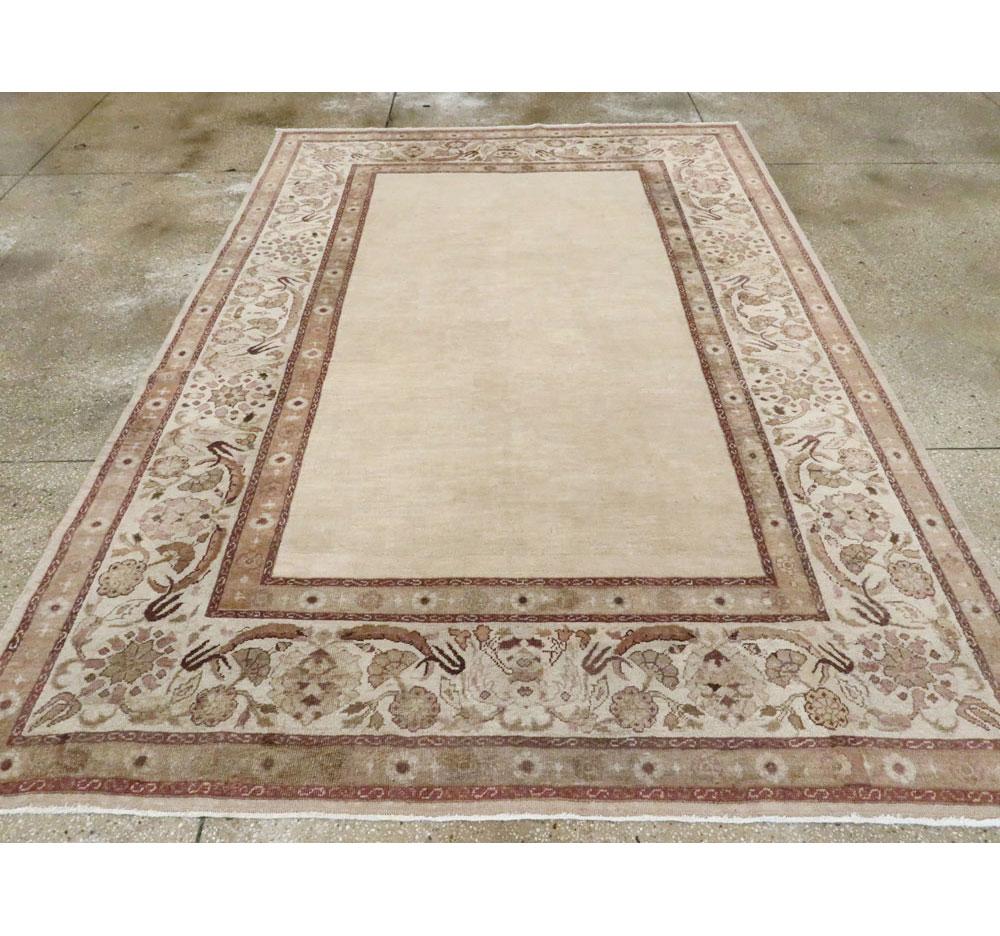 Wool Early 20th Century Handmade Indian Agra Small Room Size Carpet For Sale