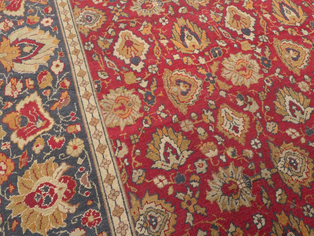 Tabriz Early 20th Century Handmade Indian Lahore Long & Narrow Oversize Carpet For Sale