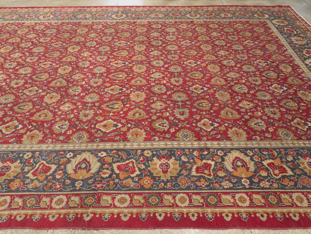 Hand-Knotted Early 20th Century Handmade Indian Lahore Long & Narrow Oversize Carpet For Sale