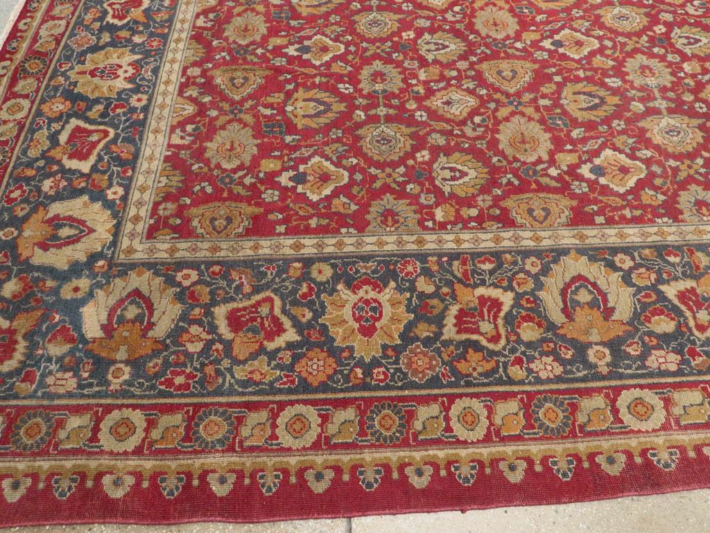 Early 20th Century Handmade Indian Lahore Long & Narrow Oversize Carpet In Excellent Condition For Sale In New York, NY