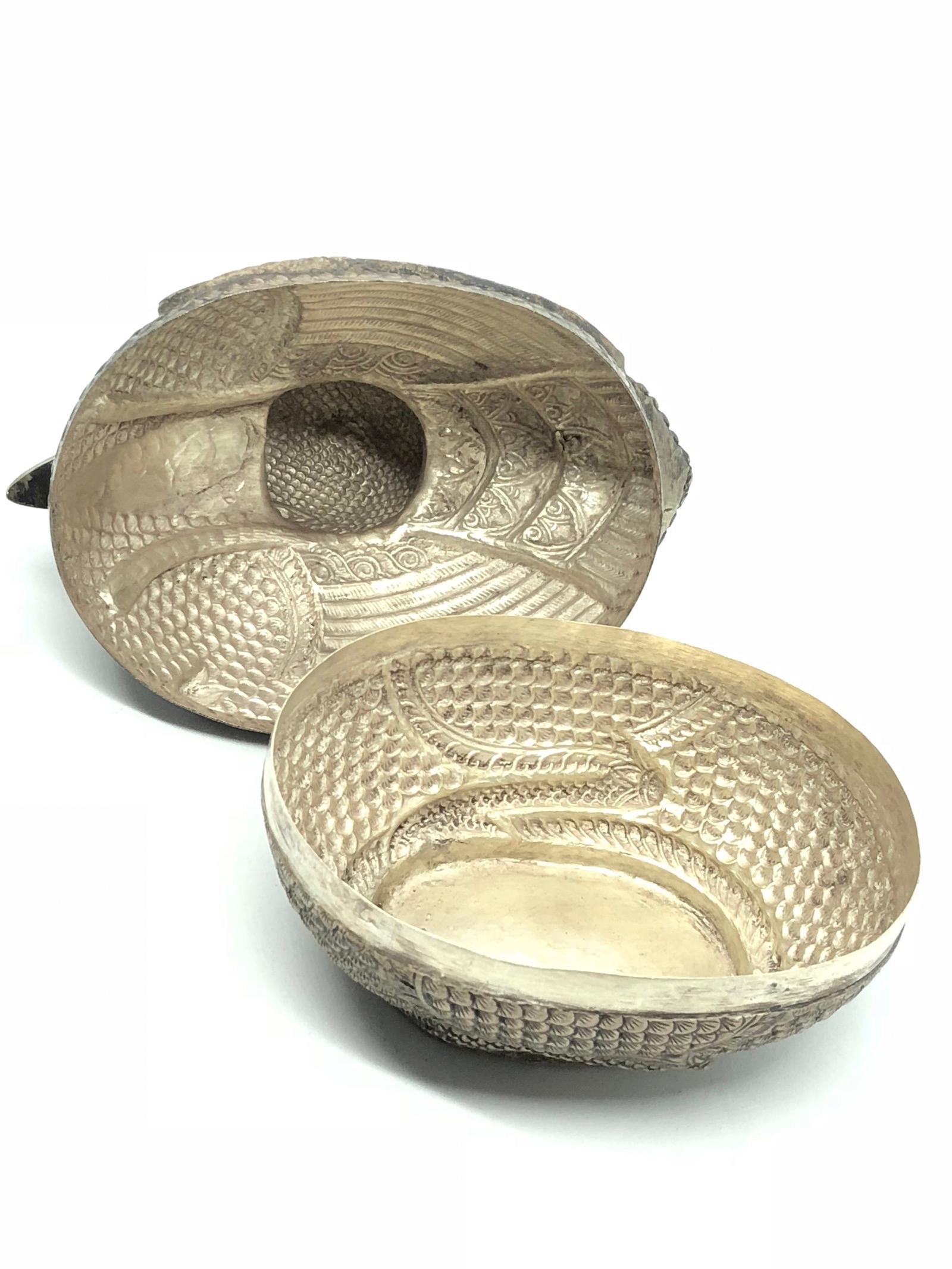 Early 20th Century Handmade Khmer Bird Silver Box by Cambodian Artisans 3