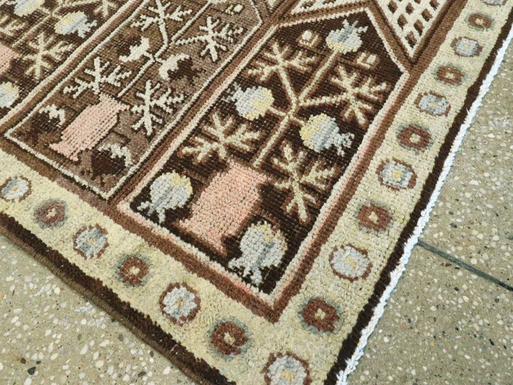 Early 20th Century Handmade Khotan Runner in Brown and Straw 1