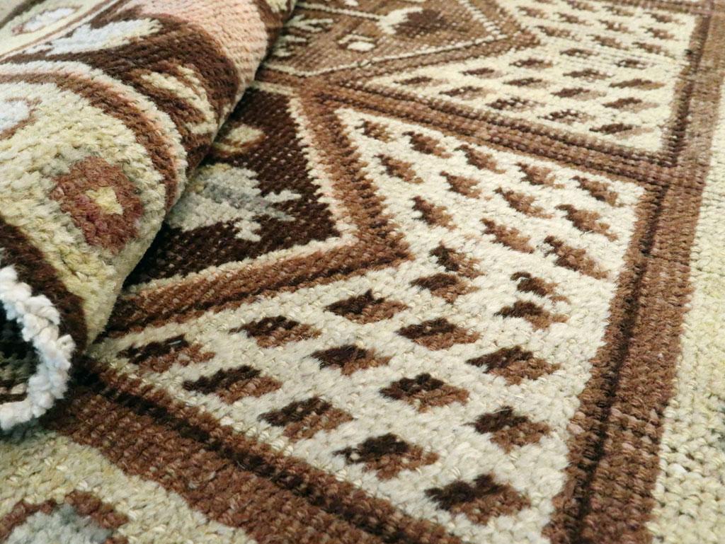 Early 20th Century Handmade Khotan Runner in Brown and Straw 2