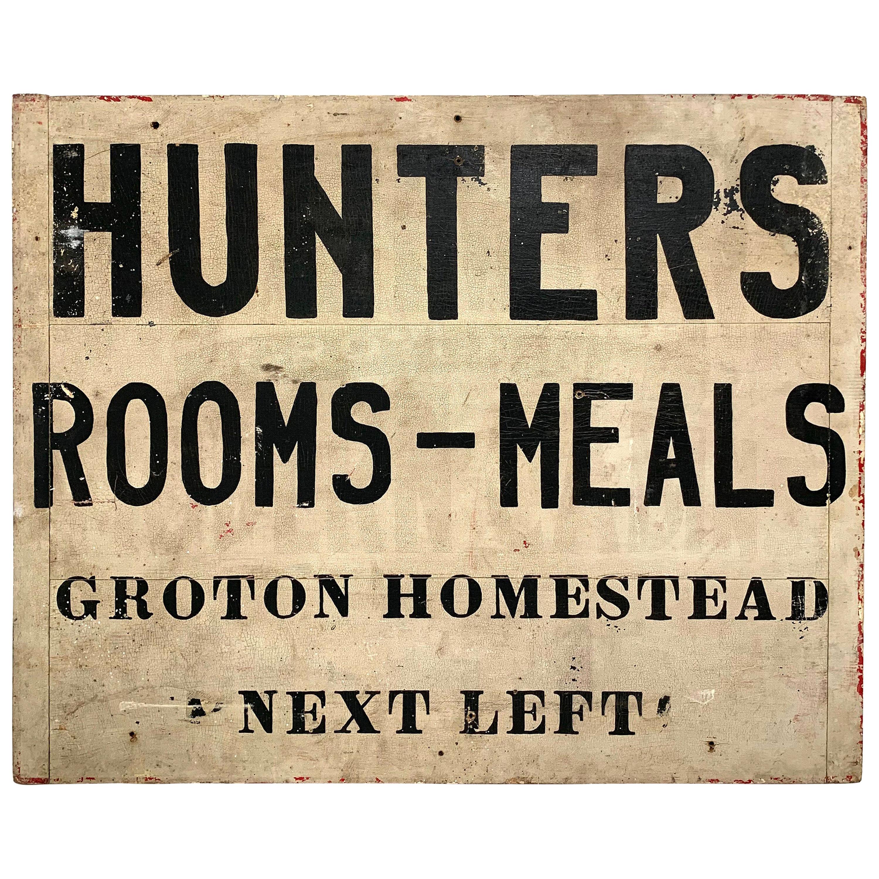 Early 20th Century Handmade Massachusetts Boarding House Advertising Sign at 1stDibs
