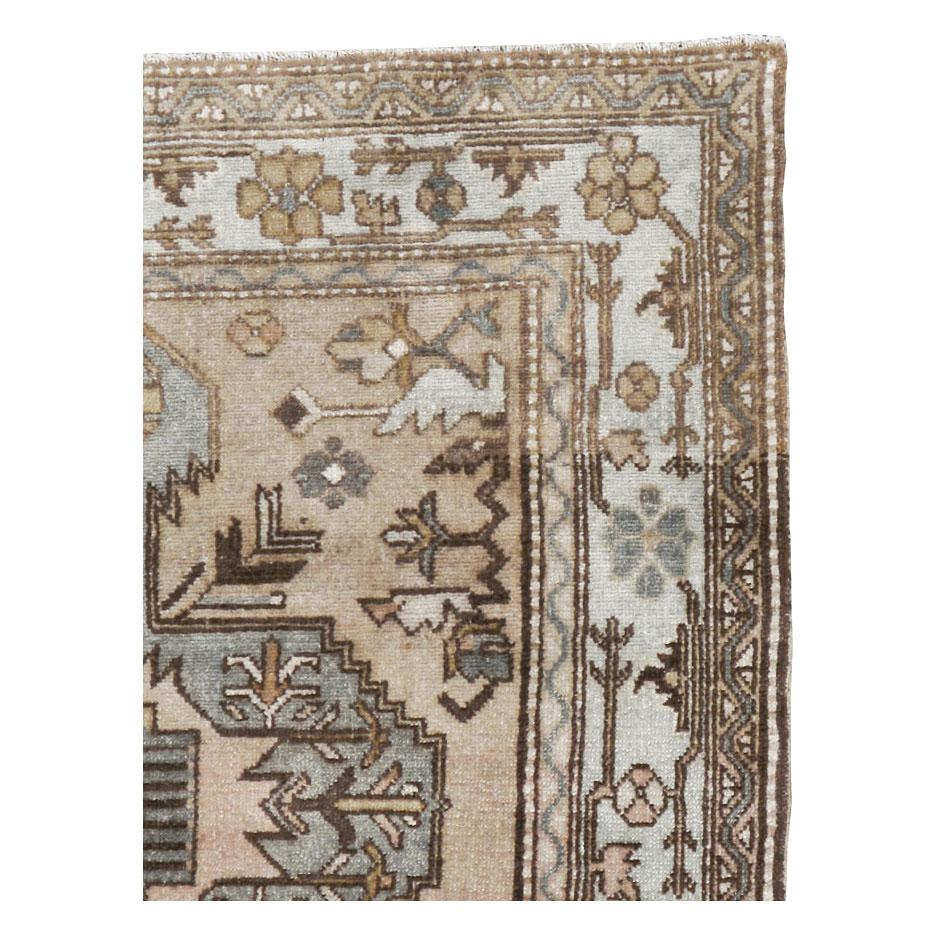 Rustic Early 20th Century Handmade Northwest Persian Accent Rug For Sale