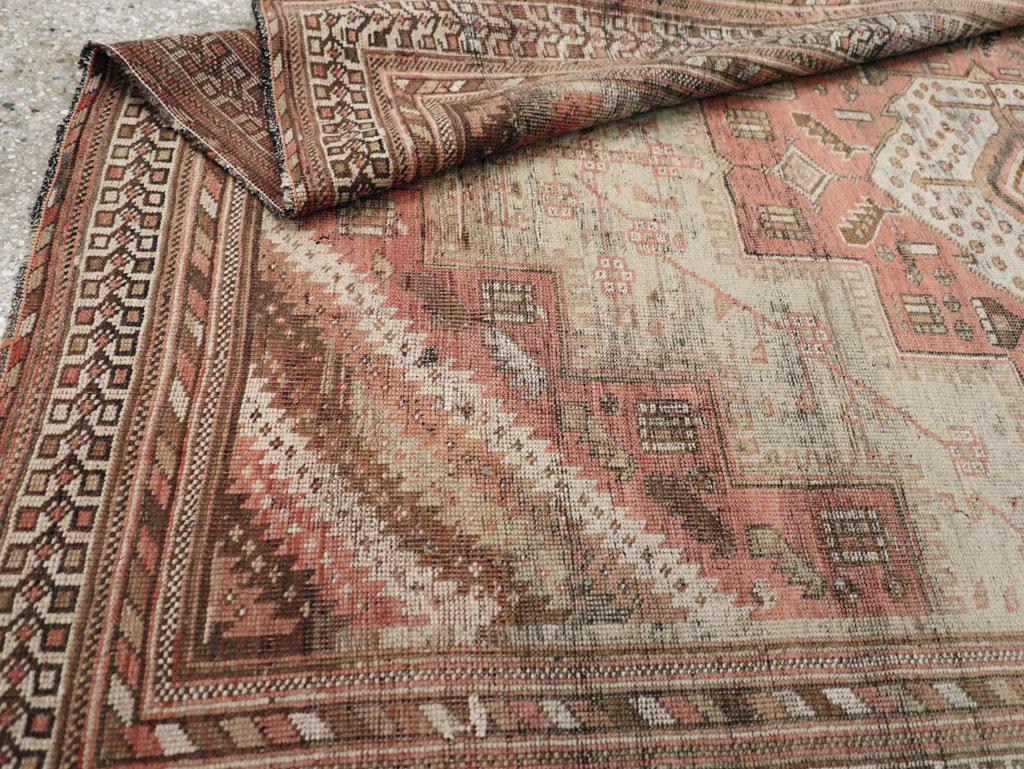 Early 20th Century Handmade Persian Afshar Accent Rug For Sale 2