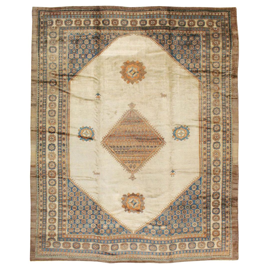 Early 20th Century Handmade Persian Bakshaish Large Room Size Carpet For Sale