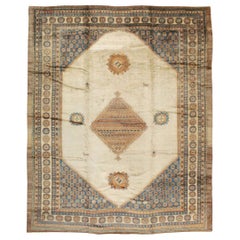 Antique Early 20th Century Handmade Persian Bakshaish Large Room Size Carpet