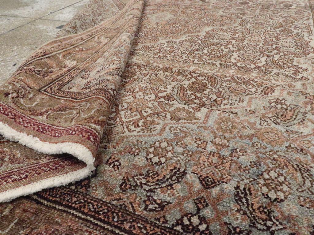 Early 20th Century Handmade Persian Bibikabad Accent Rug For Sale 1