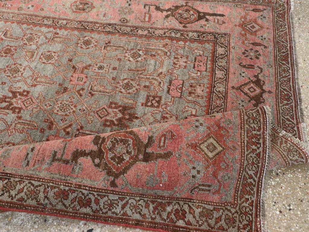 Early 20th Century Handmade Persian Bidjar Accent Rug For Sale 1