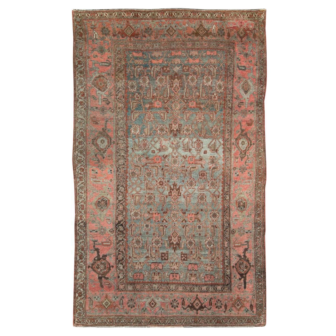 Early 20th Century Handmade Persian Bidjar Accent Rug