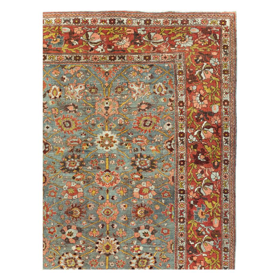 Hand-Knotted Early 20th Century Handmade Persian Bidjar Room Size Carpet For Sale