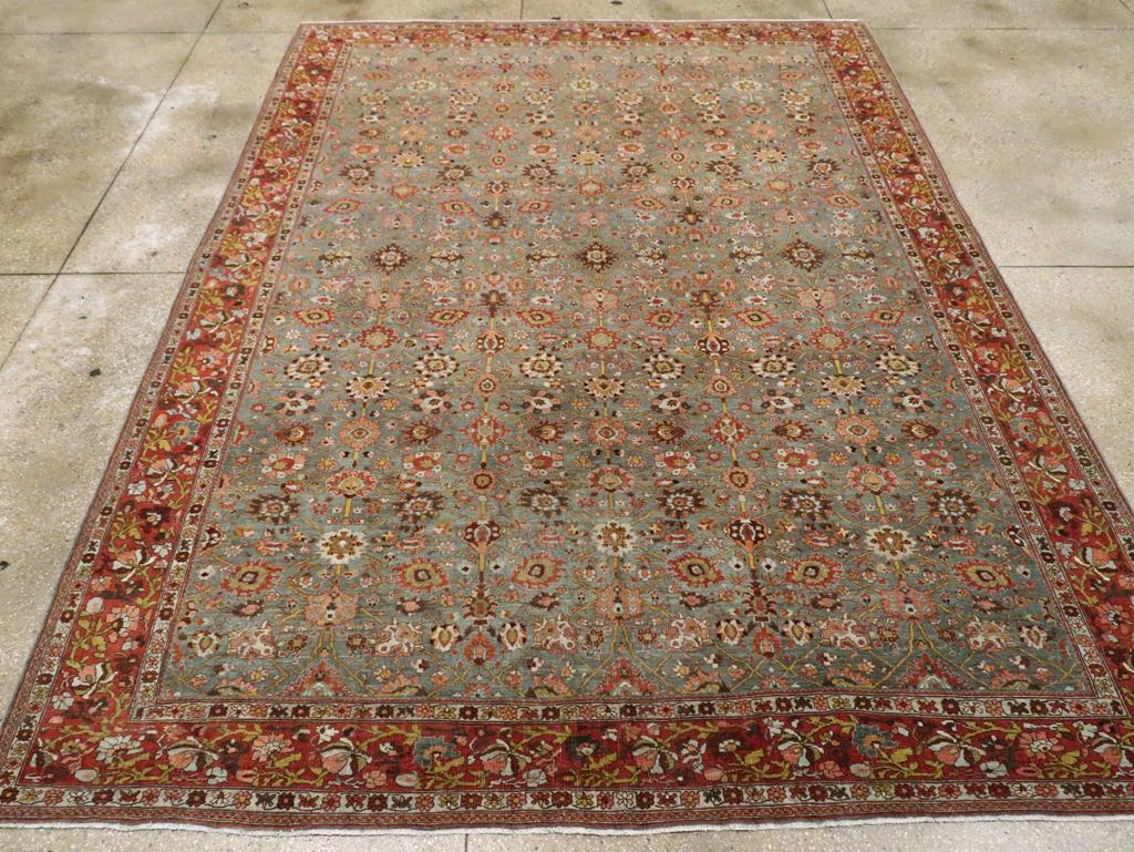 Early 20th Century Handmade Persian Bidjar Room Size Carpet In Excellent Condition For Sale In New York, NY