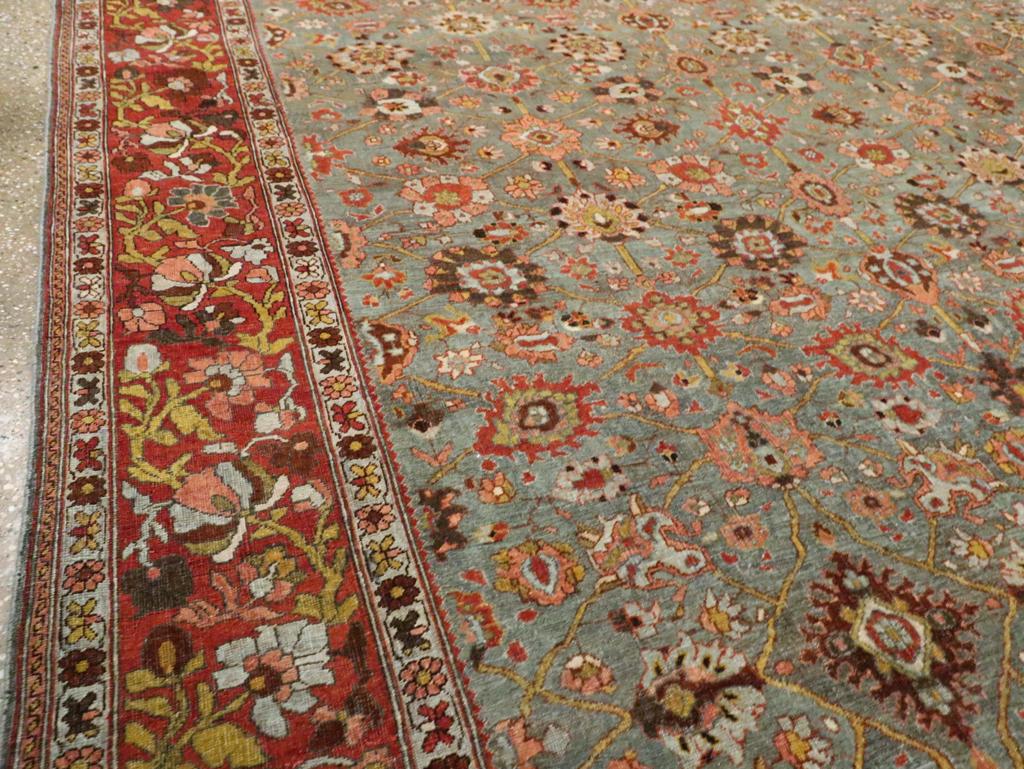 Wool Early 20th Century Handmade Persian Bidjar Room Size Carpet For Sale