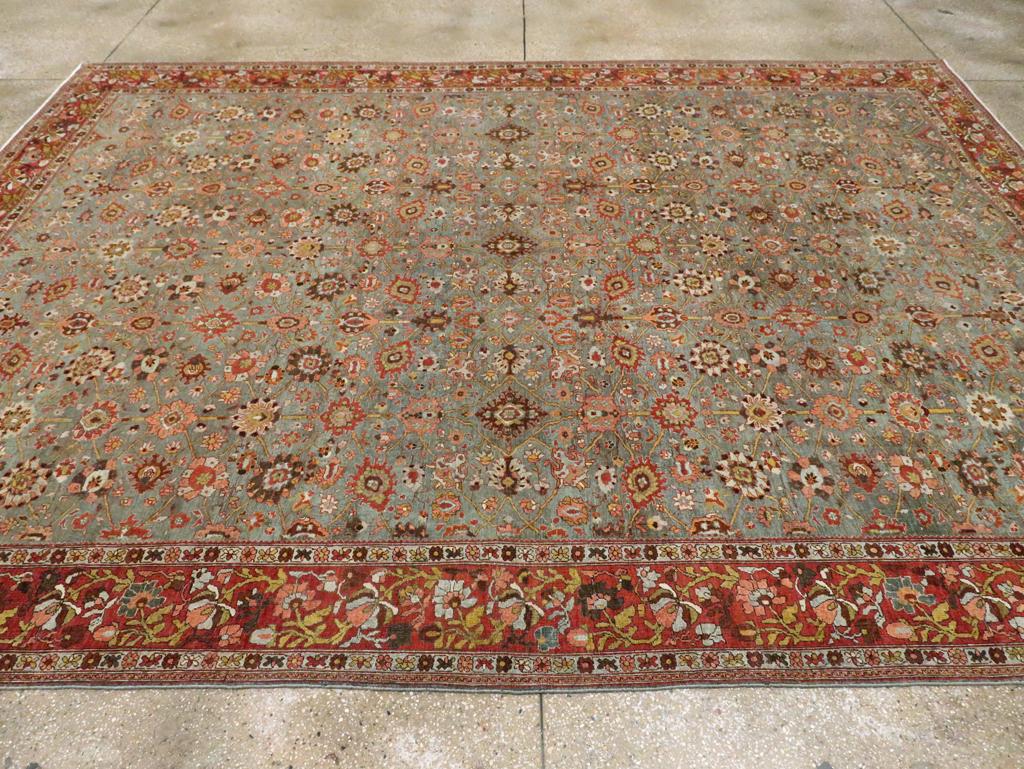Early 20th Century Handmade Persian Bidjar Room Size Carpet For Sale 1