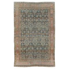 Antique Early 20th Century Handmade Persian Bidjar Room Size Carpet