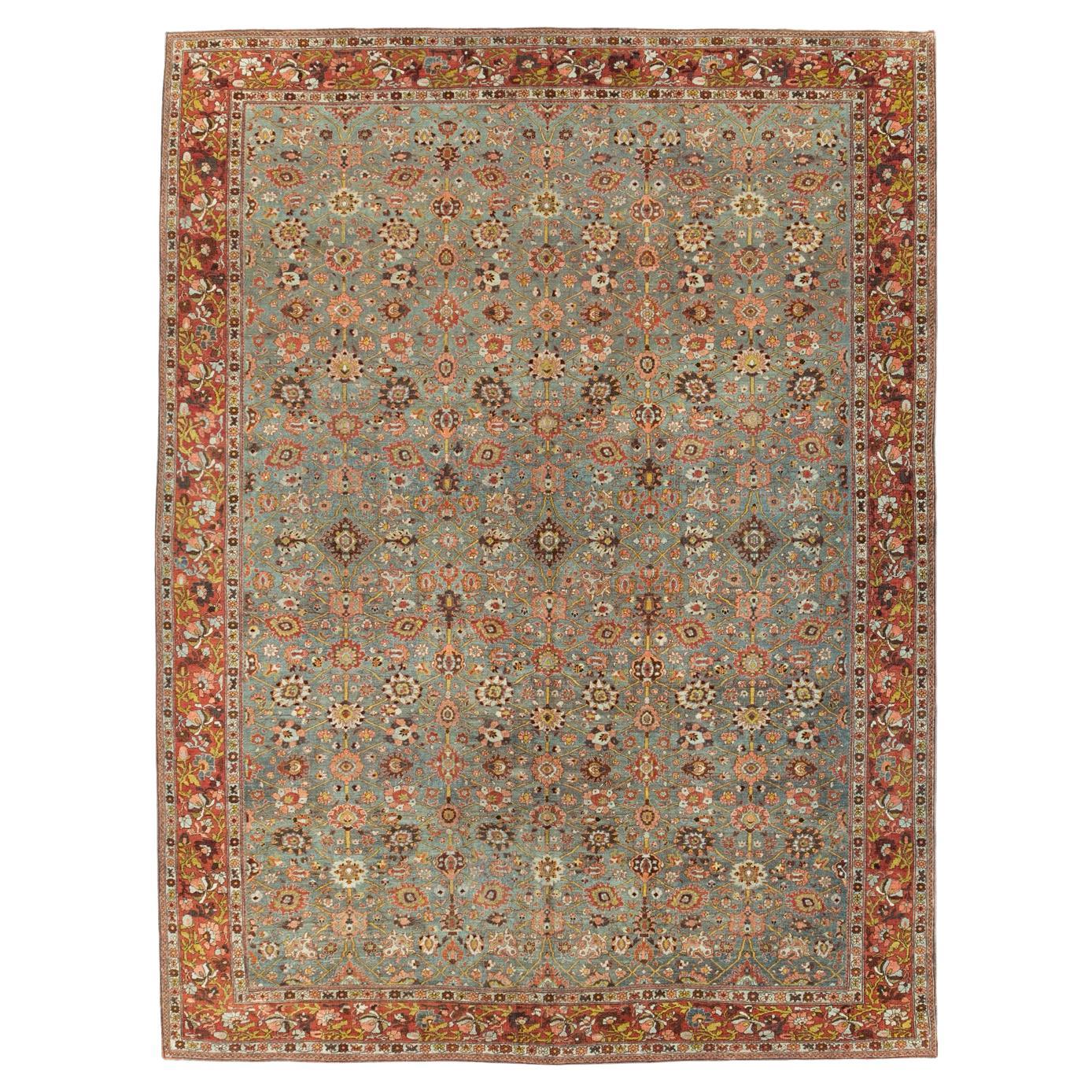 Early 20th Century Handmade Persian Bidjar Room Size Carpet For Sale