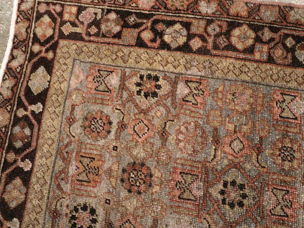 Hand-Knotted Early 20th Century Handmade Persian Bidjar Small Accent Rug