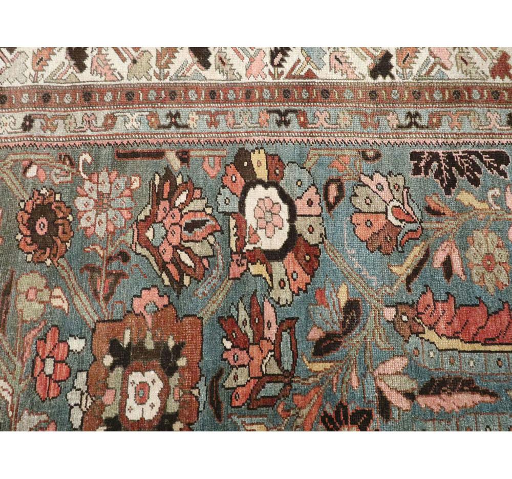 20ième siècle Tapis persan Bidjar de petite taille, fait à la main, du début du XXe siècle en vente