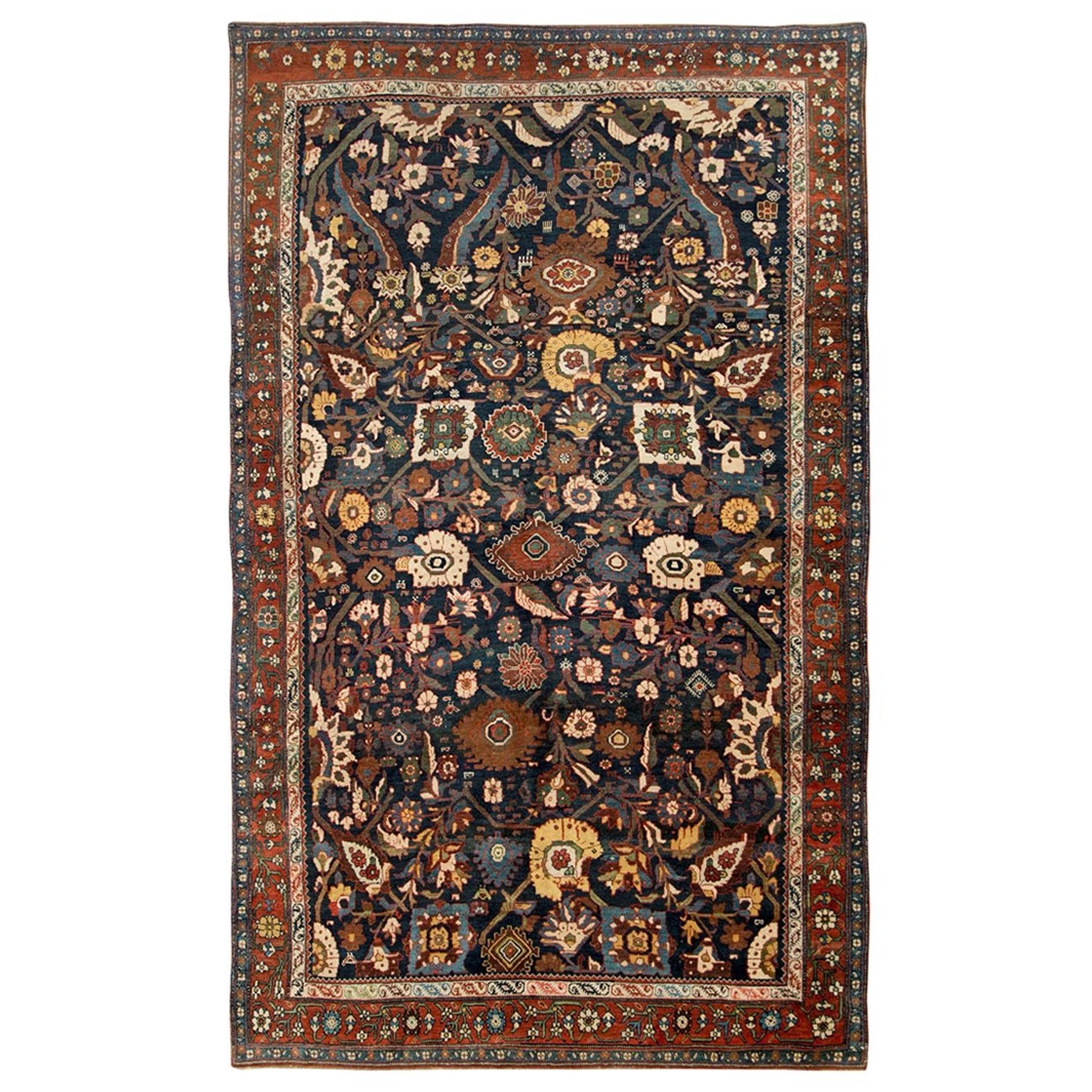 Early 20th Century Handmade Persian Bidjar Small Room Size Carpet